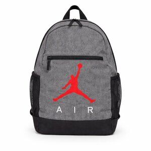 Nike Air Jordan Backpack Carbon Heather Gray Red Jumpman School Gym Travel Youth